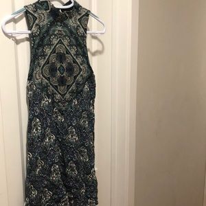 Open back halter dress